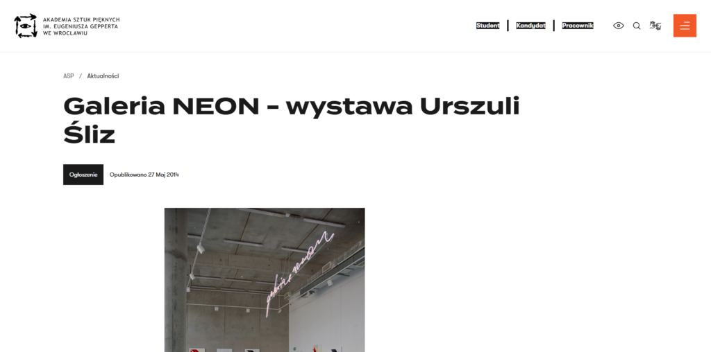 2014, Akademia Sztuk Pięknych we Wrocławiu